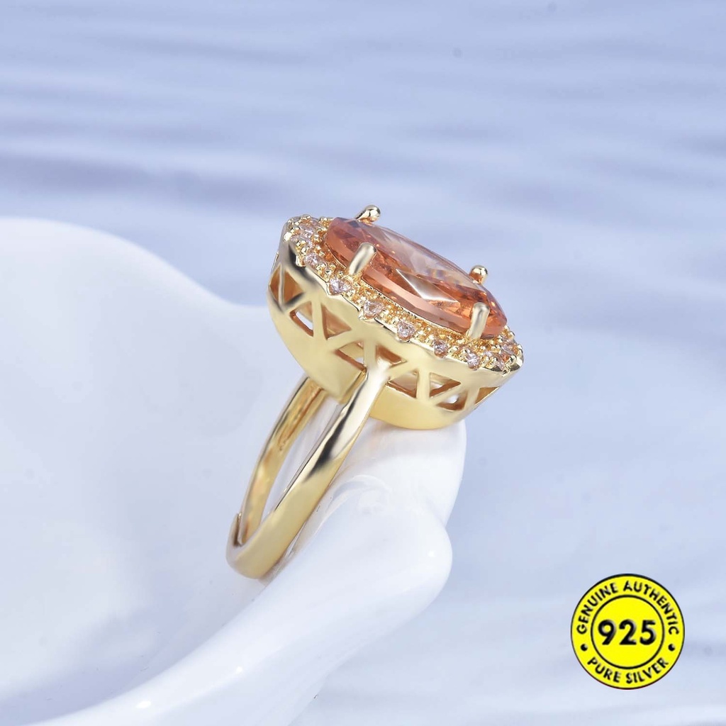 Cincin Open Ring Adjustable Lapis Emas 18k Dengan Batu Permata Morgan Warna Warni