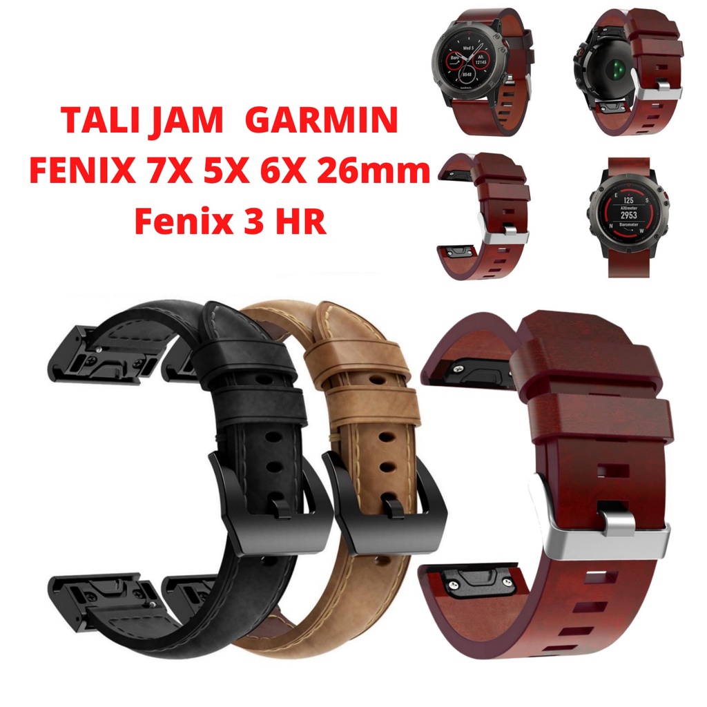 TALI Jam STRAP GARMIN FENIX 7x 3 5x 6x 26mm Genuine Leather QUICKFIT 8