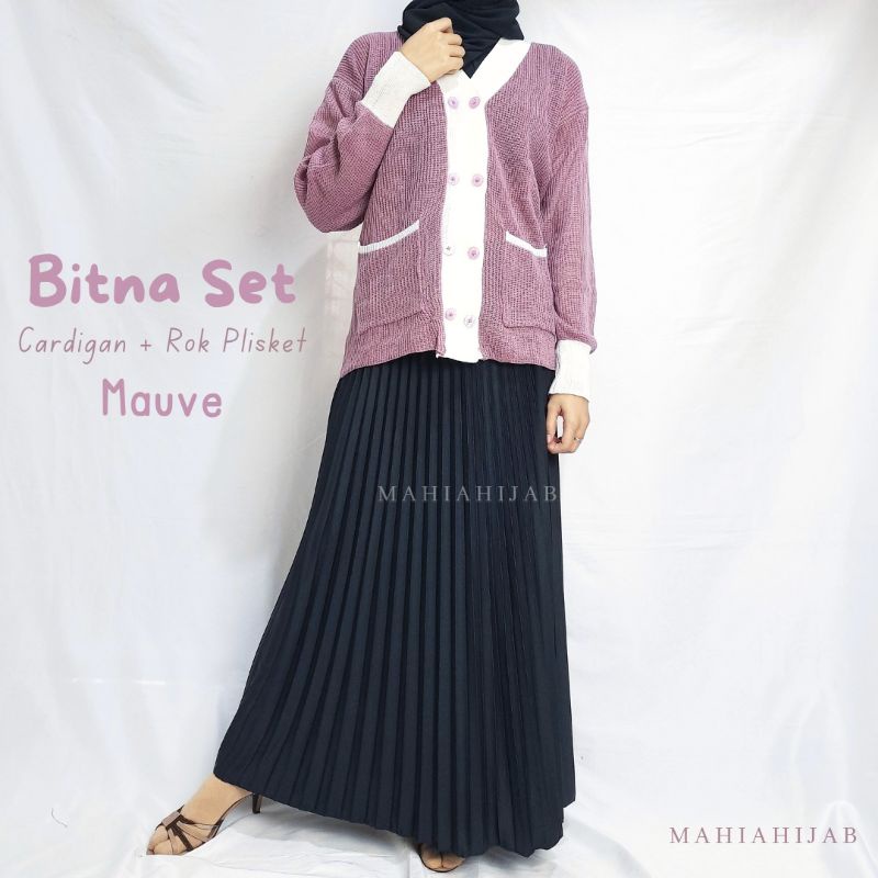 1 Set Bitna rok + cardigan | Cardigan Premium | Paket Hemat Murah | Outfit Rajut | Setelan Wanita