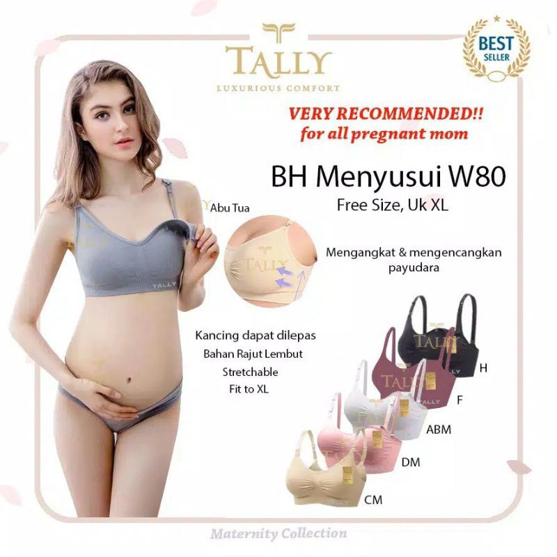 TALLY bra menyusui Seamless W 80 busa tipis tanpa kawat