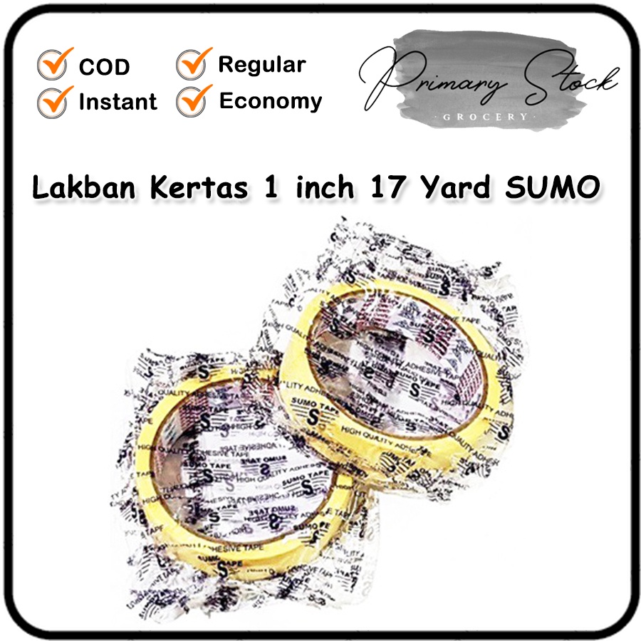 

Lakban Kertas Solatip Selotip Isolasi Solasi 1inch Sumo 17 Yard