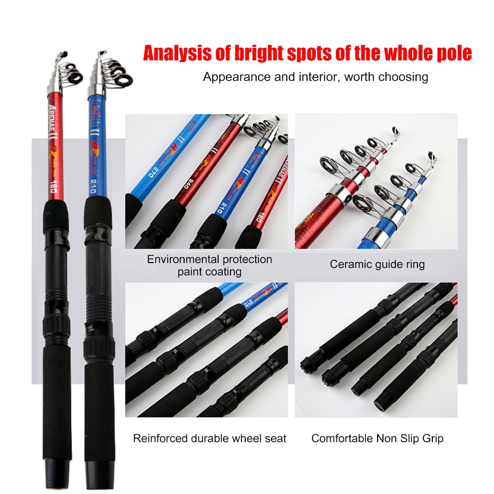 Spining Fihsing Rod Max Drag 5kg Carbon Fishing Pole Portabel Ditarik Joran Pancing Antena Telescopik 1.5m Fishing Gear Saltwater Freshwater Fishing Lover Bass Rod