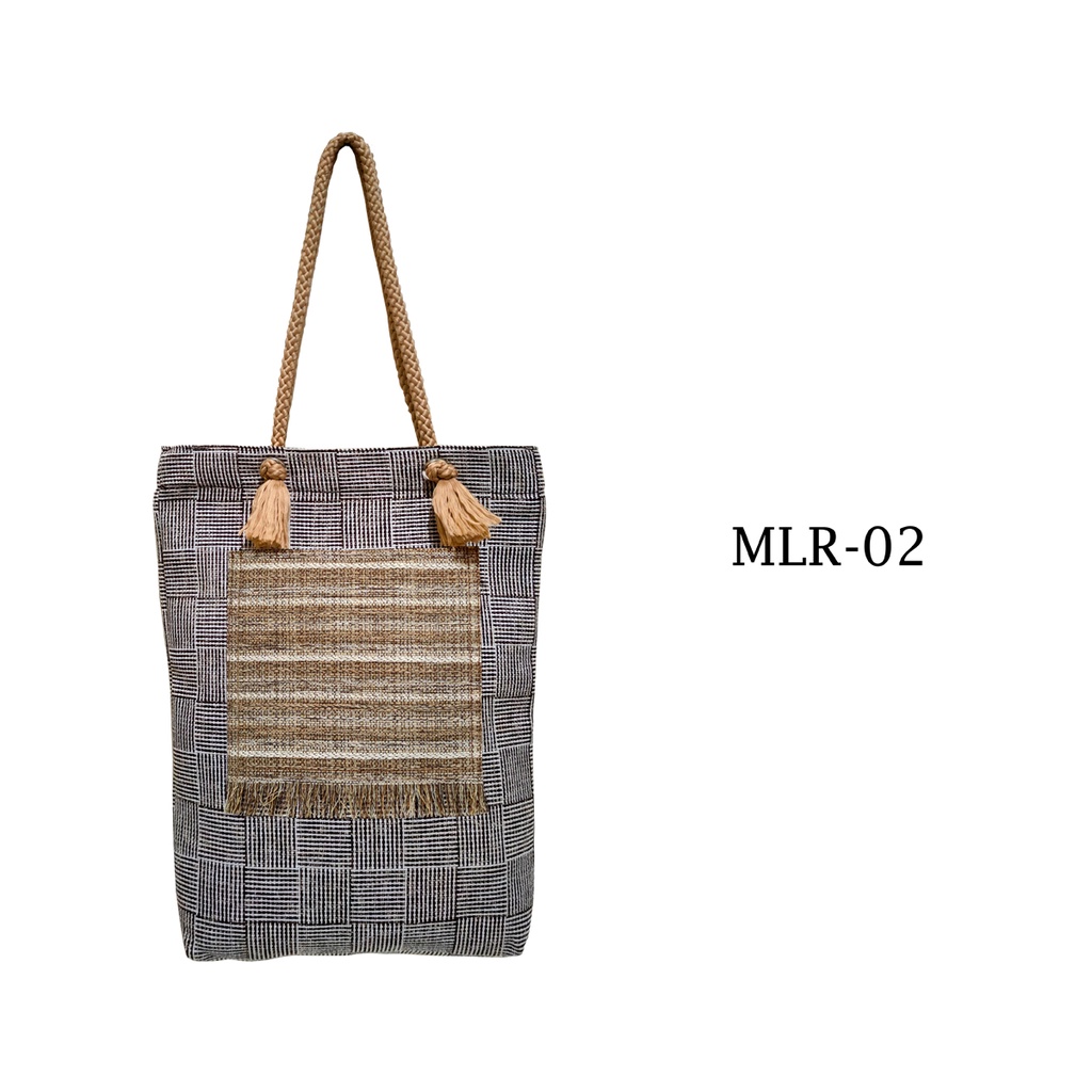 Tote Bag Tali Sumbu Kantong Depan Totebag Wanita 37x30x5cm Motif MLR-02