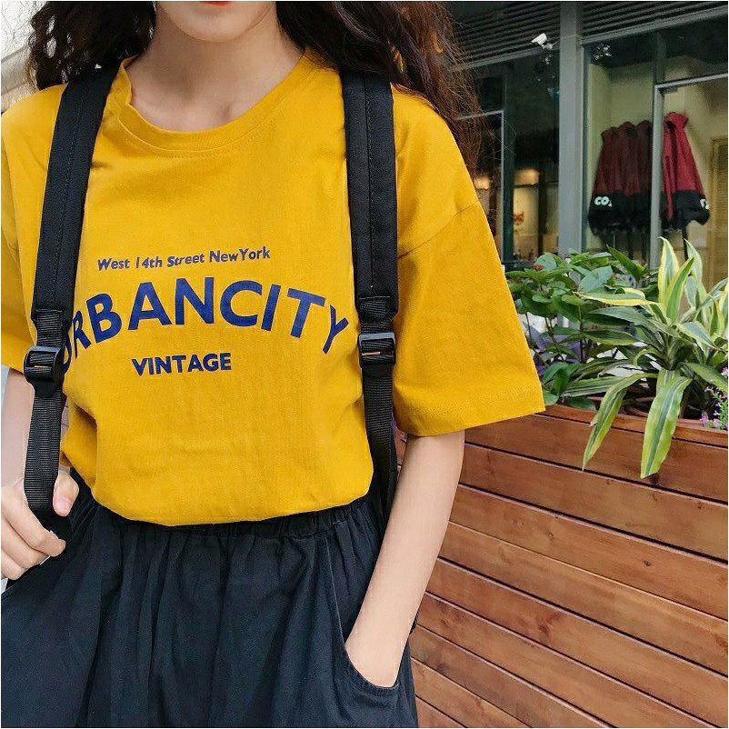 Oversize Tee Tshirt Model Longgar Untuk Wanita Motif Tulisan Urbancity