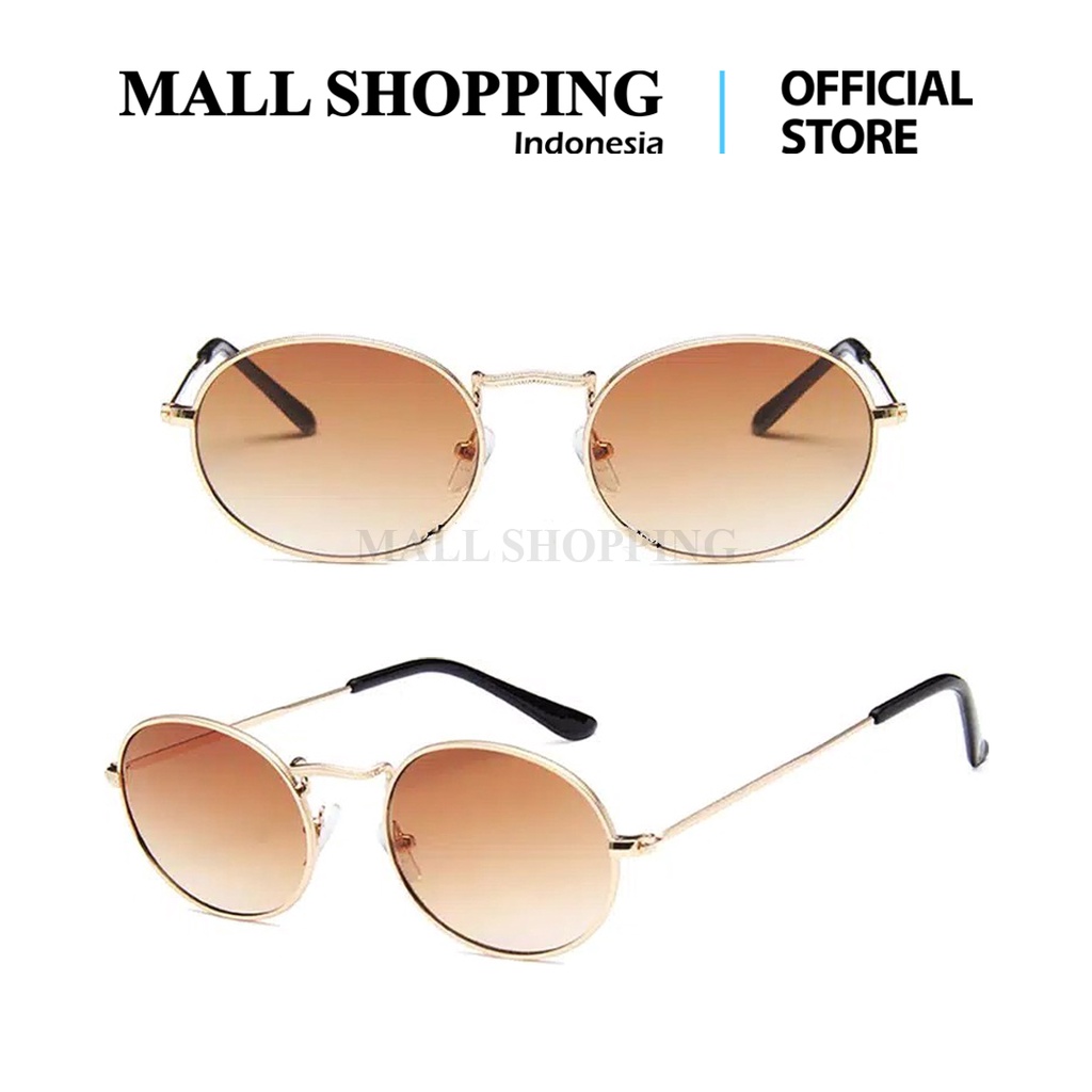 (COD) Kacamata Sunglasses Frame Metal Kecil Gaya Vintage Pria Wanita MALL SHOPPING