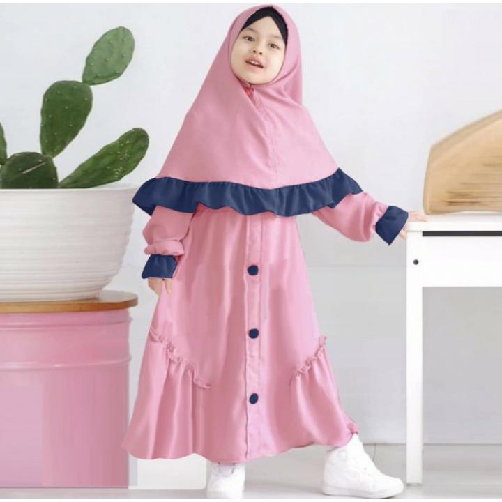 baju gamis anak masa kini BRISHA fashion anak muslim baju gamis anak