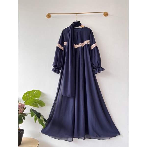 mirrana maxi set pashmina-Navy