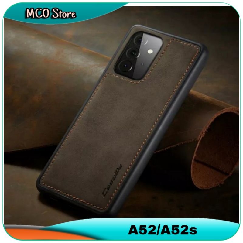 Casing Samsung Galaxy A52 A52s Unique Leather Back Case