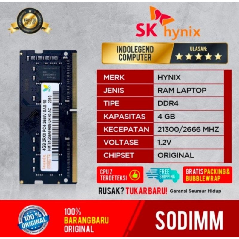 RAM HYNIX SODIM DDR4 4GB PC2666