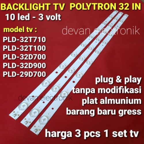 Dijual LAMPU LED TV POLYTRON 10K 3V - BACKLIGHT TV POLYTRON 32 IN - LAMPU TV POLYTRON 32IN PLD 32T 1