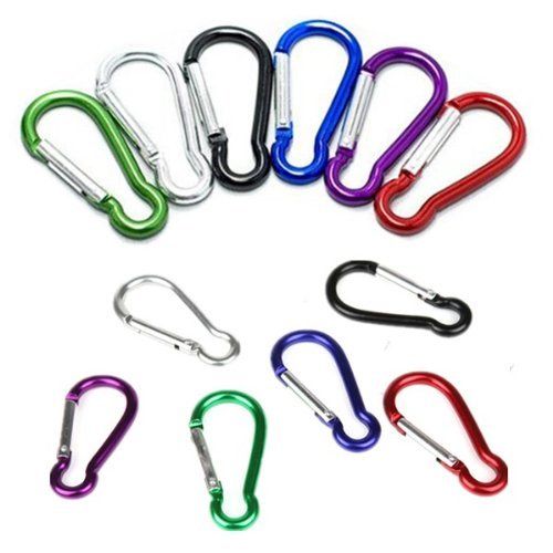 5 Pcs Gantungan Kunci Carabiner D-Ring Bahan Metal Warna Campur Untuk Tas Backpack