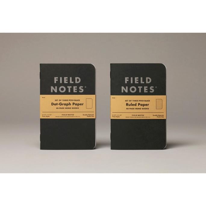 

Notebook Field Notes Pitch Black Memo 3 Pack Dot Paper Stationeries