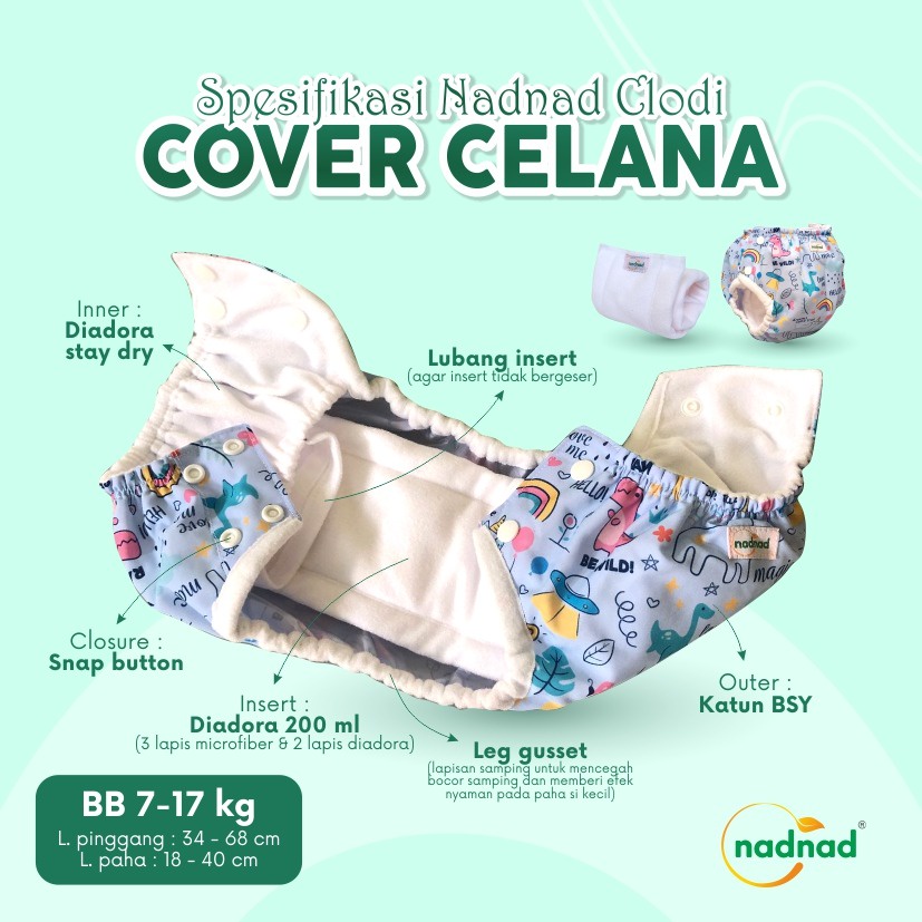 PROMO Clodi Cover Perekat Celana Popok Kain Cuci Ulang New Desain Motif Full Printing TIdak Luntur Terlaris