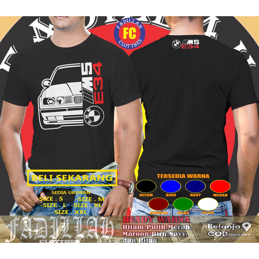 Kaos Mobil BMW M5 E34 Baju Otomotif