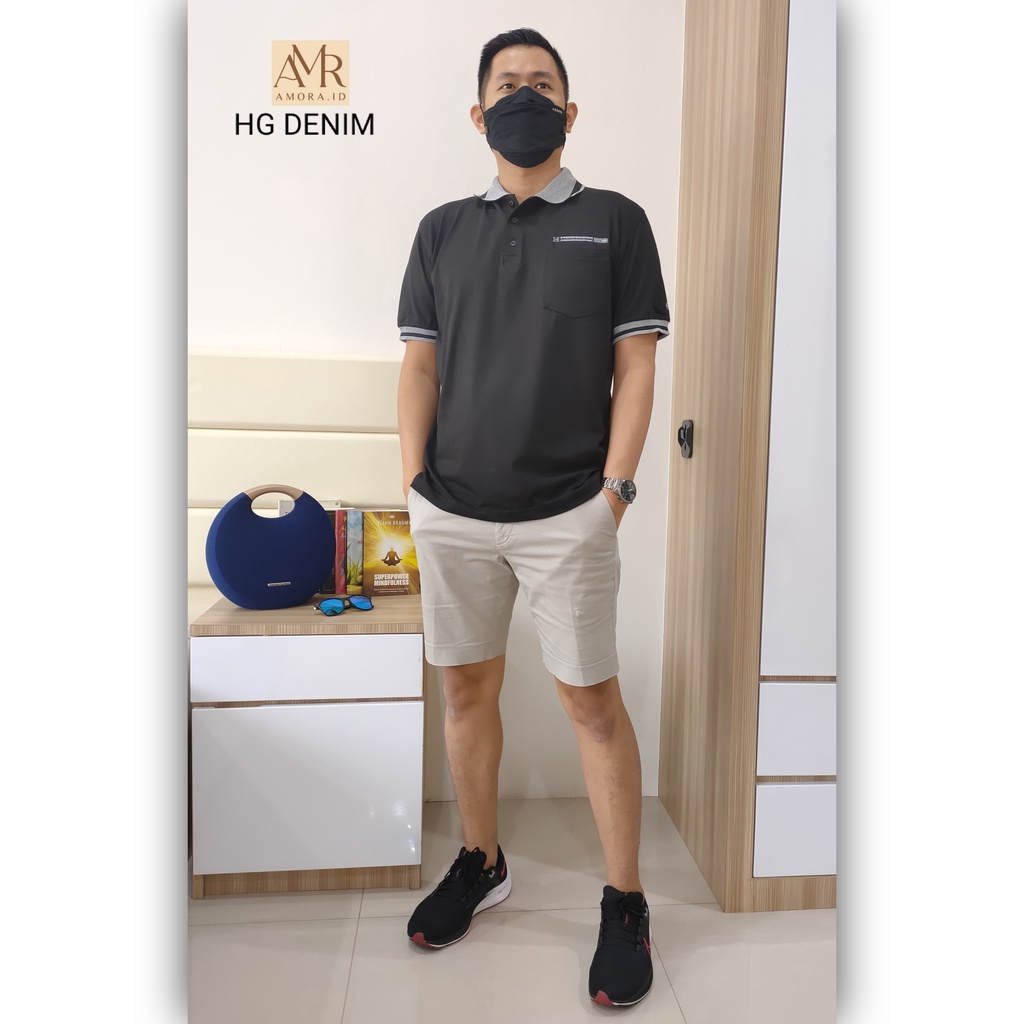 HG DENIM KRAH XXXXL COTTON COMBED PRIA KAOS POLO