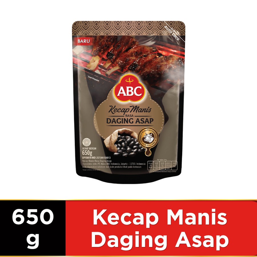 

ABC Kecap Manis rasa Daging Asap 650g - Kemasan Pouch 650 Gr