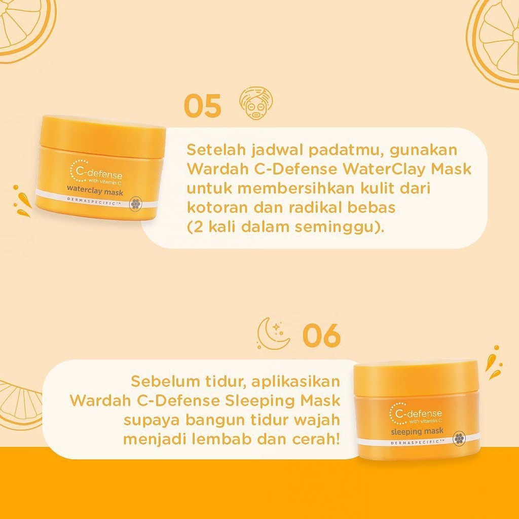 WARDAH C-Defense Series  C Defense Face Mist Creamy Wash Serum Waterclay Mask (KIM)