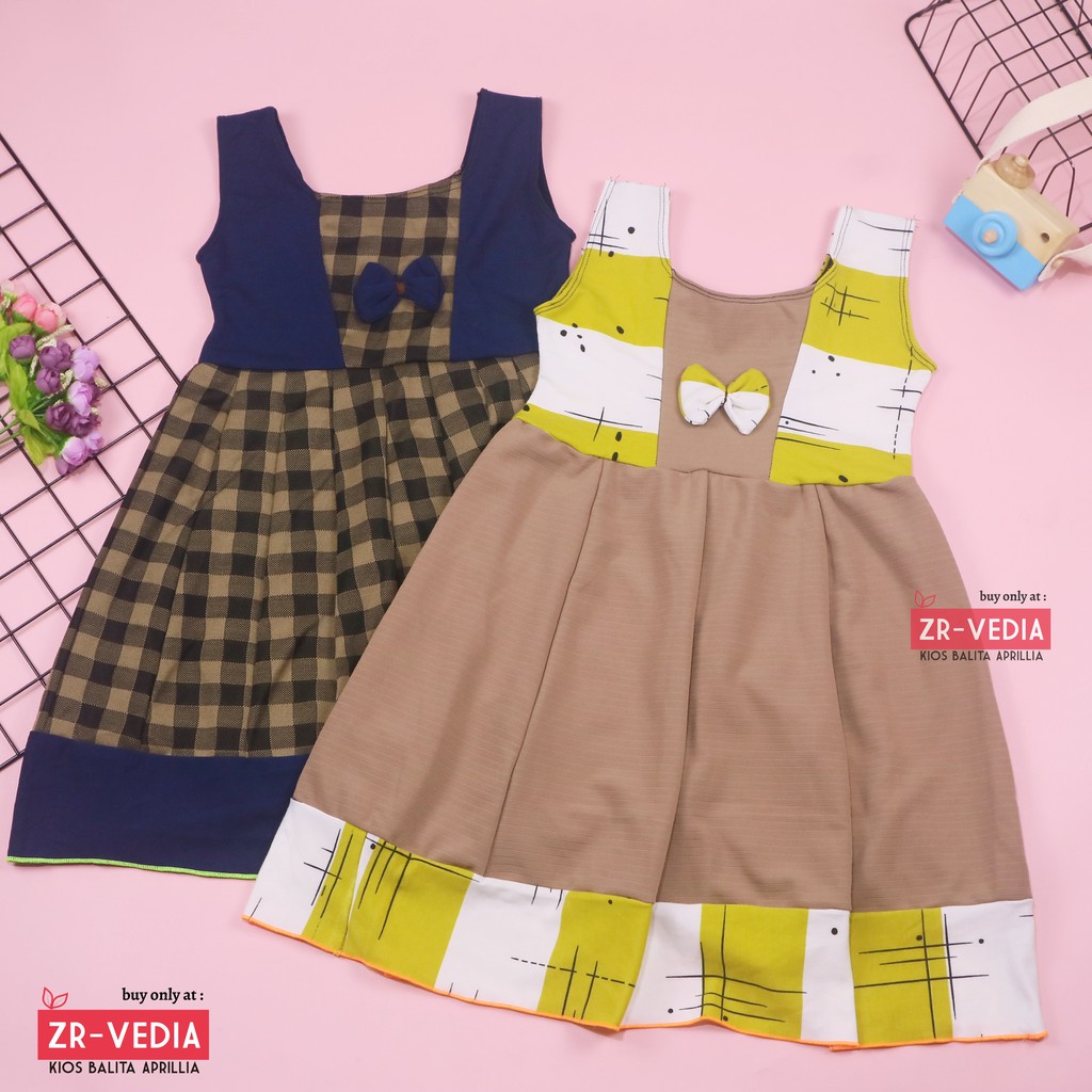 Dress Aurora uk 5-6 Tahun / Baju Dres Anak Perempuan Murah Polos Yukensi Adem Pakaian Pesta Gaun