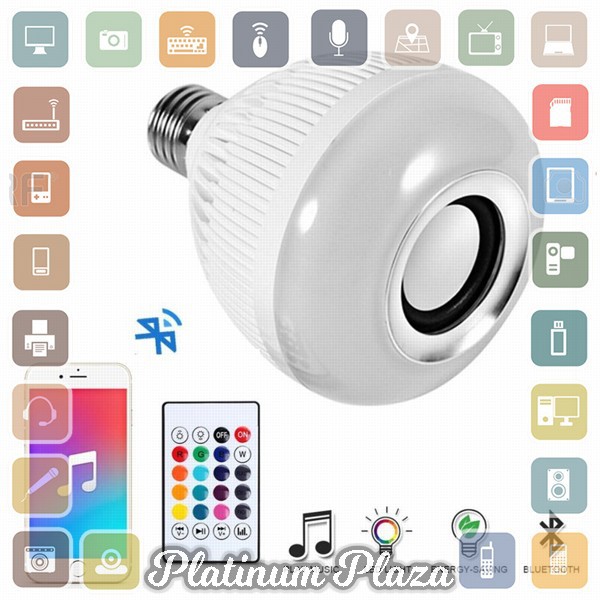 Bohlam LED RGB E27 12W with Bluetooth Speaker - YNL - White`RW6XYU-