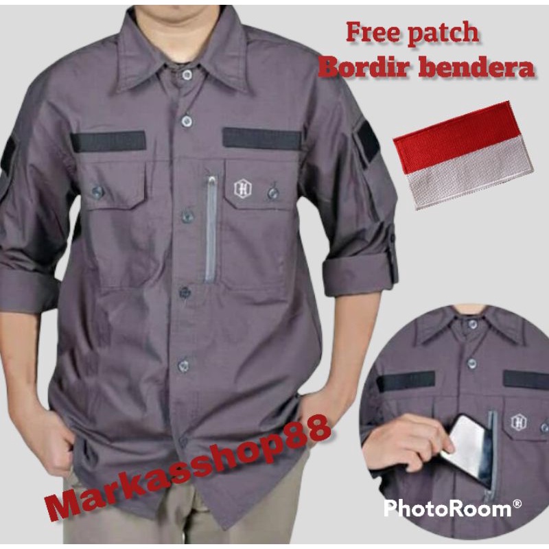 FREE PATCH BORDIR BENDERA / HEXAGON / KEMEJA TACTICAL