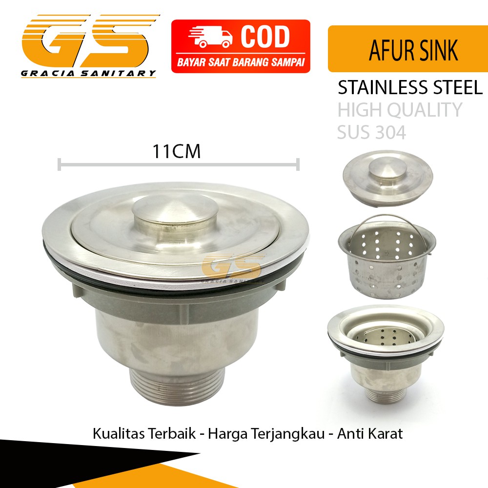 Saringan Bak Cuci Piring / Afur Stainless SUS 304 / Afur Kitchen Sink 1 1/2 inch