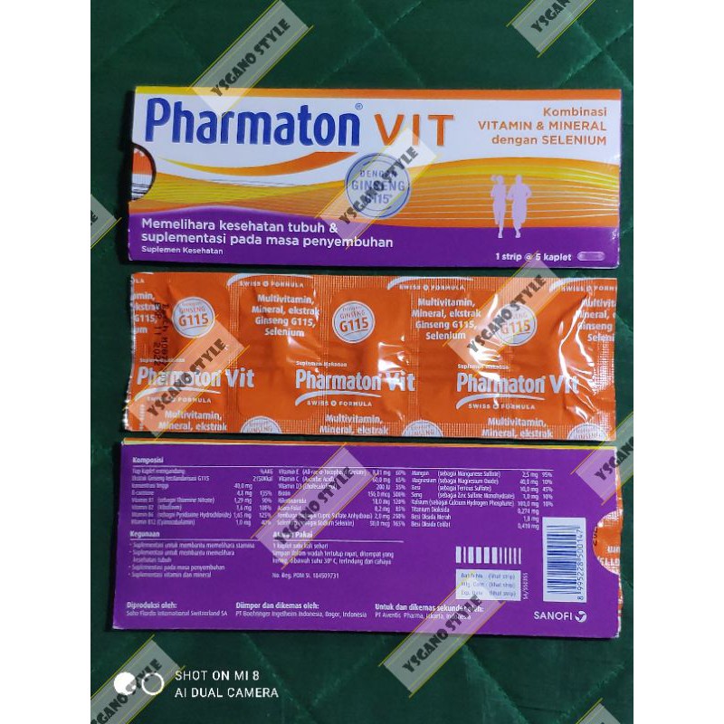 Pharmaton Formula VIT Multivitamin Mineral Kaplet Ginseng Suplemen Vitamin B C D E Selenium Stamina