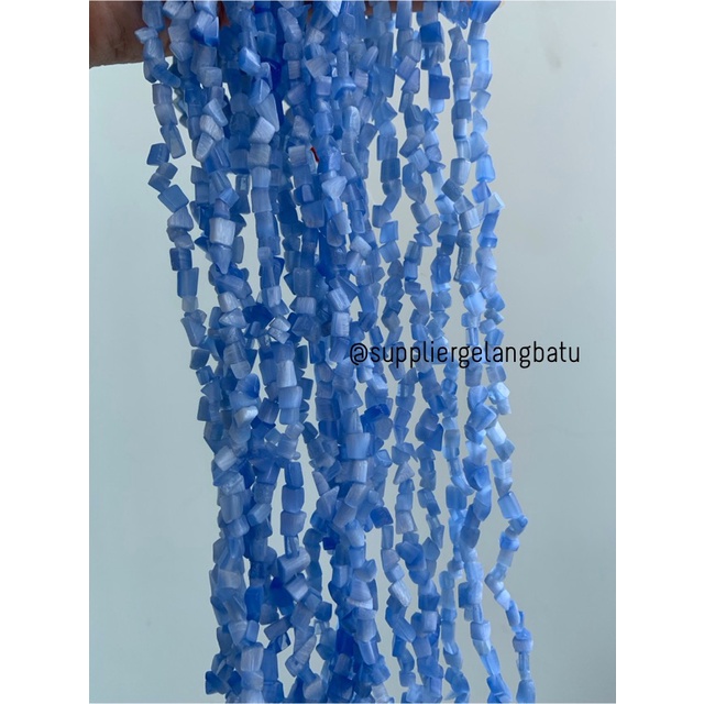 kerikil batu cat eye BIRU LAUT 1cm akik alam mata kucing soft blue bahan kalung gelang anting strap mask kerajinan tangan craft citayam fashion week etink vintage elegan bali manik crystal