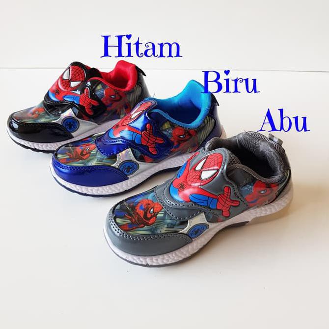 sepatu spiderman led #sepatu spiderman #sepatu anak laki