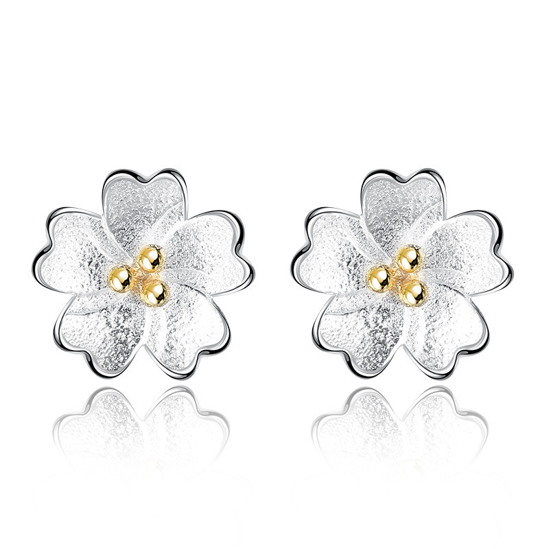 925 Perak Anting Wanita Anting Bunga Fashion Perhiasan/Subang Telinga anting perempuan