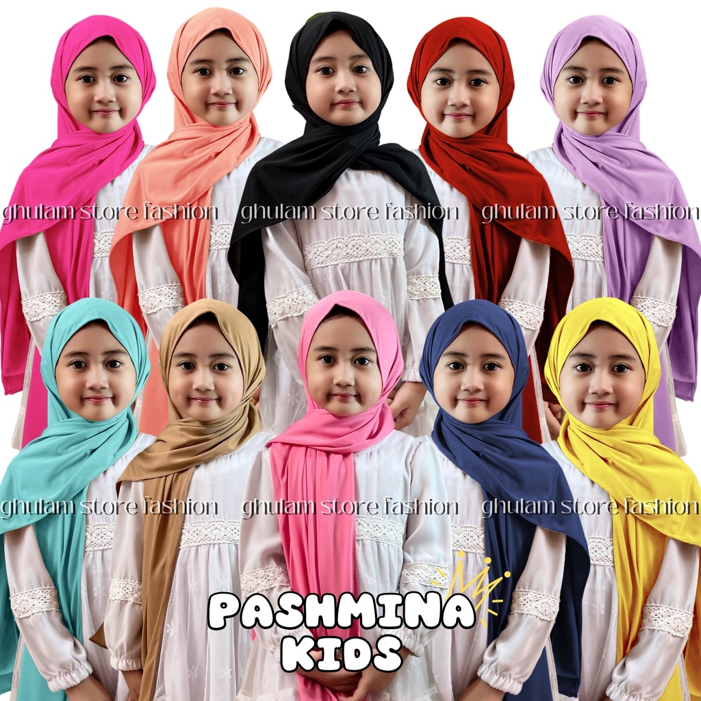 Kerudung Instan Anak Jilbab Pashmina Anak Instan Jersey Lucu Murah Simpel Usia Anak TK Umur 3-8 Tahun