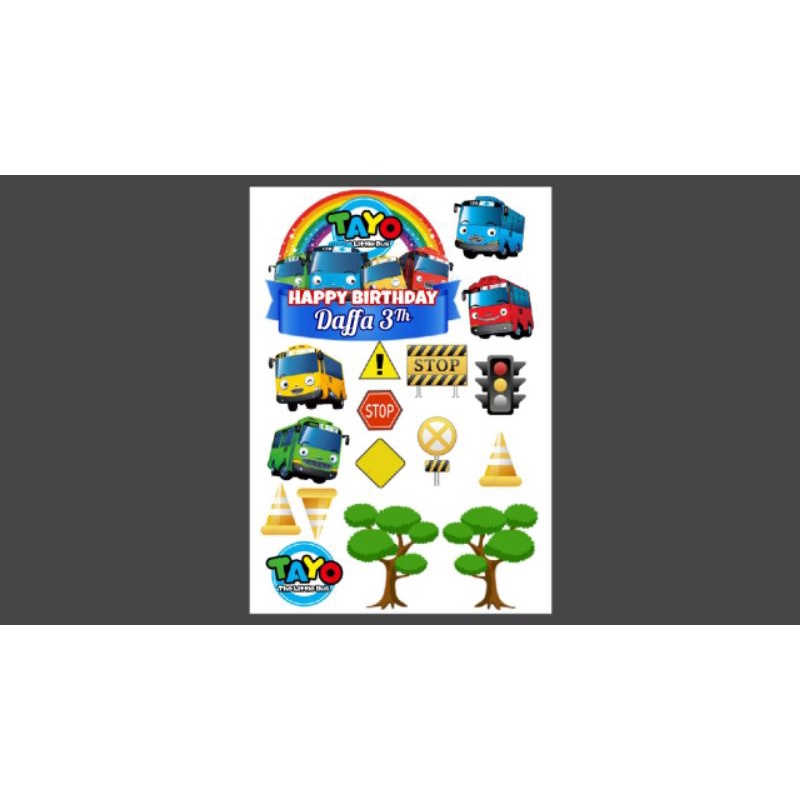 

topper kue tayo/ hiasan kue bis tayo