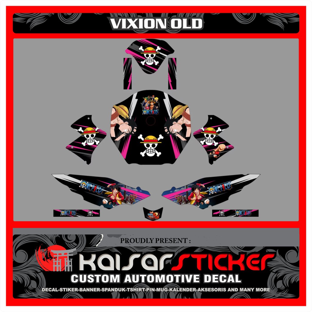 Sticker decal motor full body stiker Vixion Old lama ONE PIECE