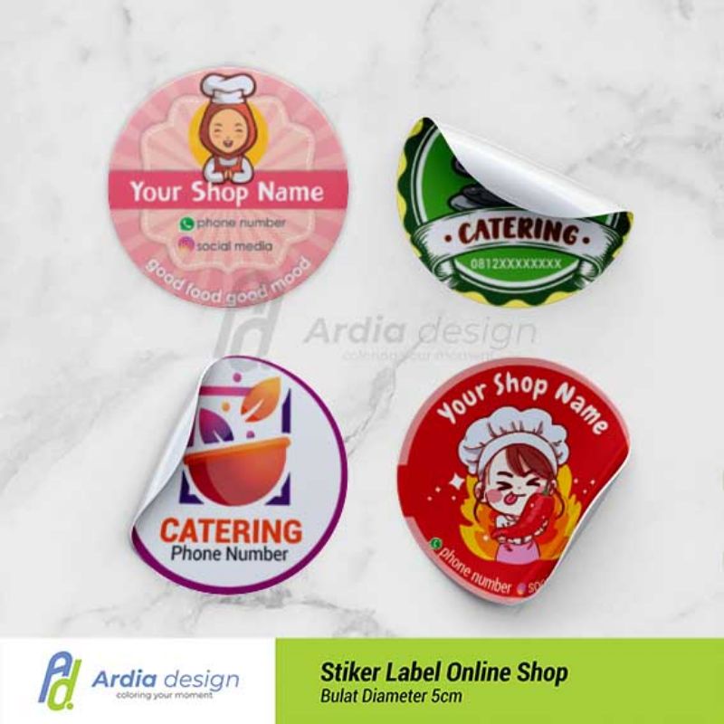 

STIKER LABEL / STIKER KEMASAN / OLSHOP / STIKER MAKANAN BULAT