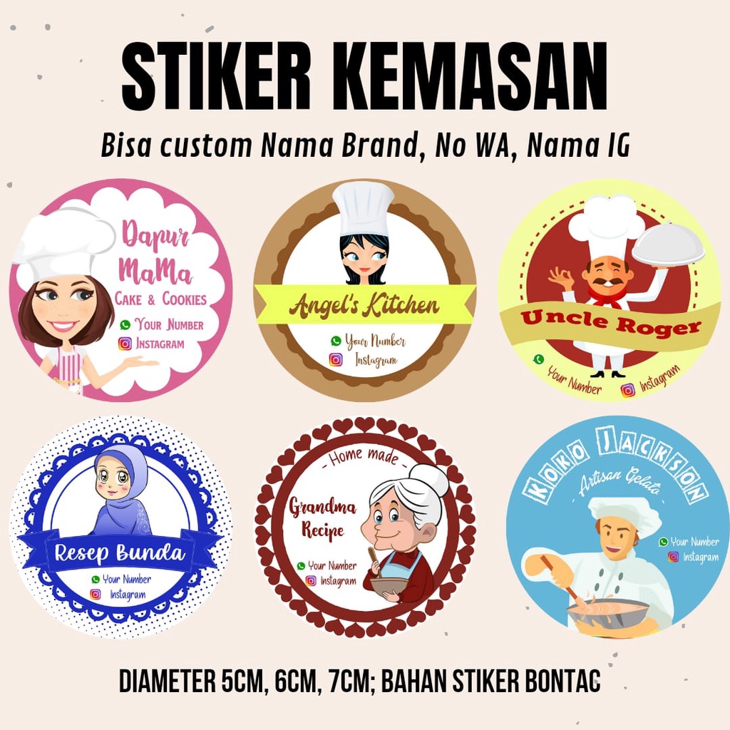 

Stiker Sticker Label Kemasan Makanan Minuman Online Shop Custom