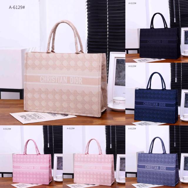 Christian Dior Book Tote Bag in Embroidered Canvas A-6129#