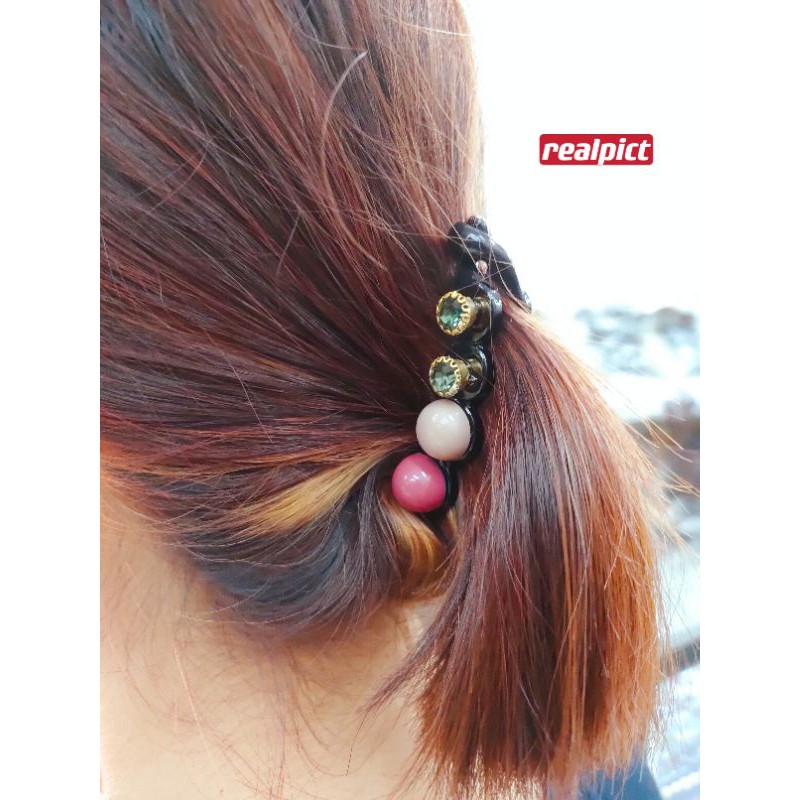 Jepit rambut korea wanita jepit pisang manik 8cm