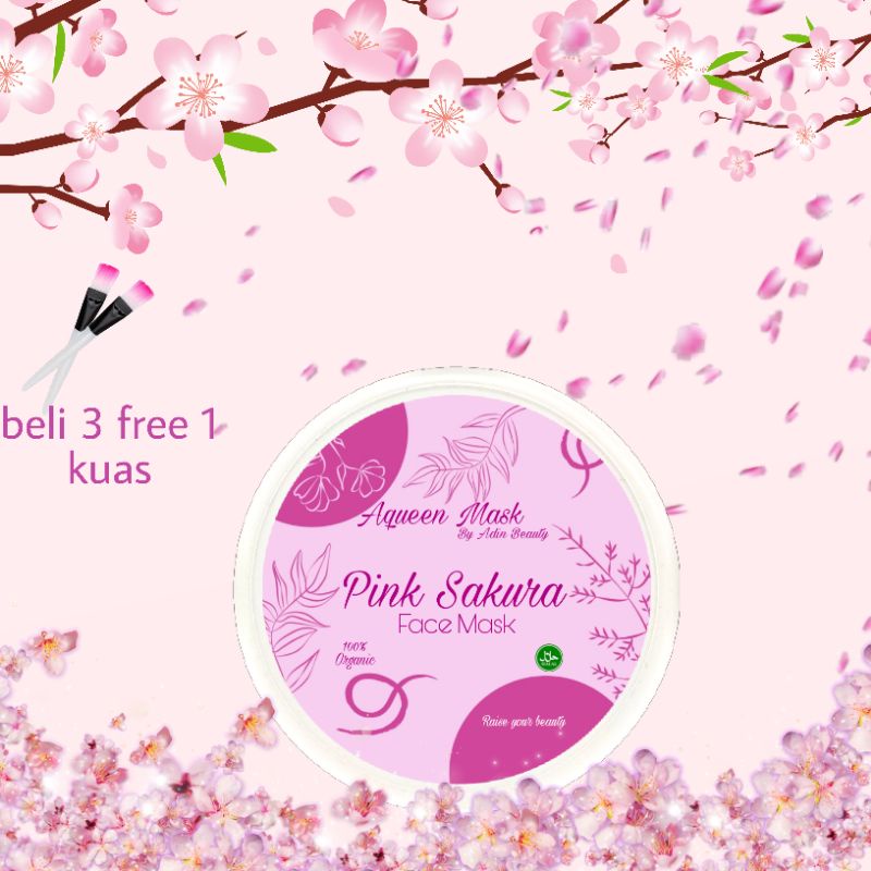 MASKER WAJAH SAKURA ORGANIK CHERRY BLOSSOM CLAY MASK// MASKER MURAH PEMUTIH SAKURA