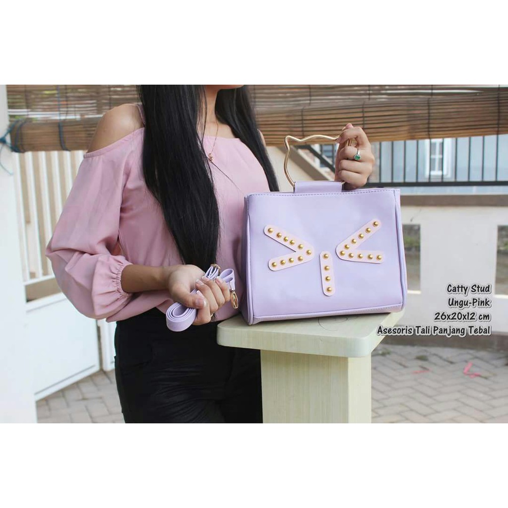 OTS 530 - CATTY STUD MONISHA TAS HANDBAG + SELEMPANG