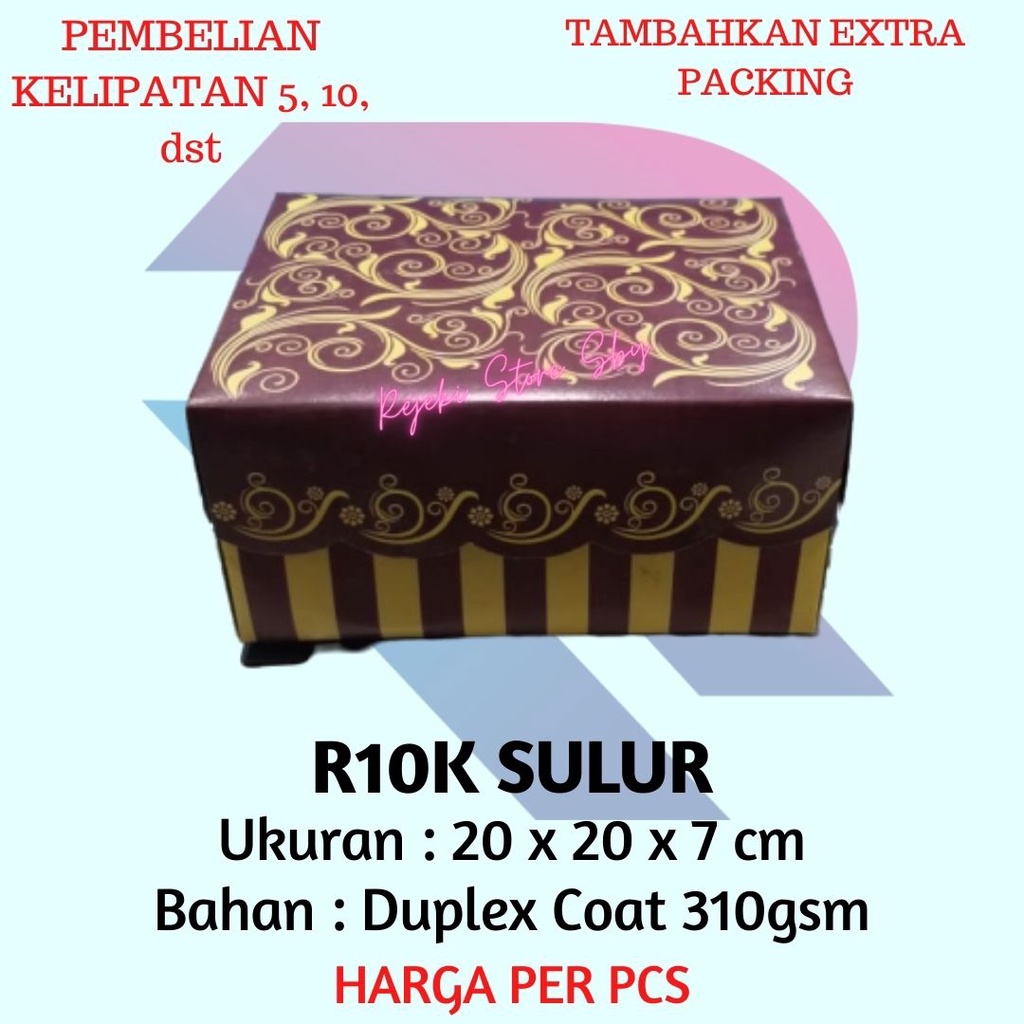 

[MIN 10 PCS] DUS KUE / DUS NASI R10K SULUR 20x20x7 cm | KOTAK NASI