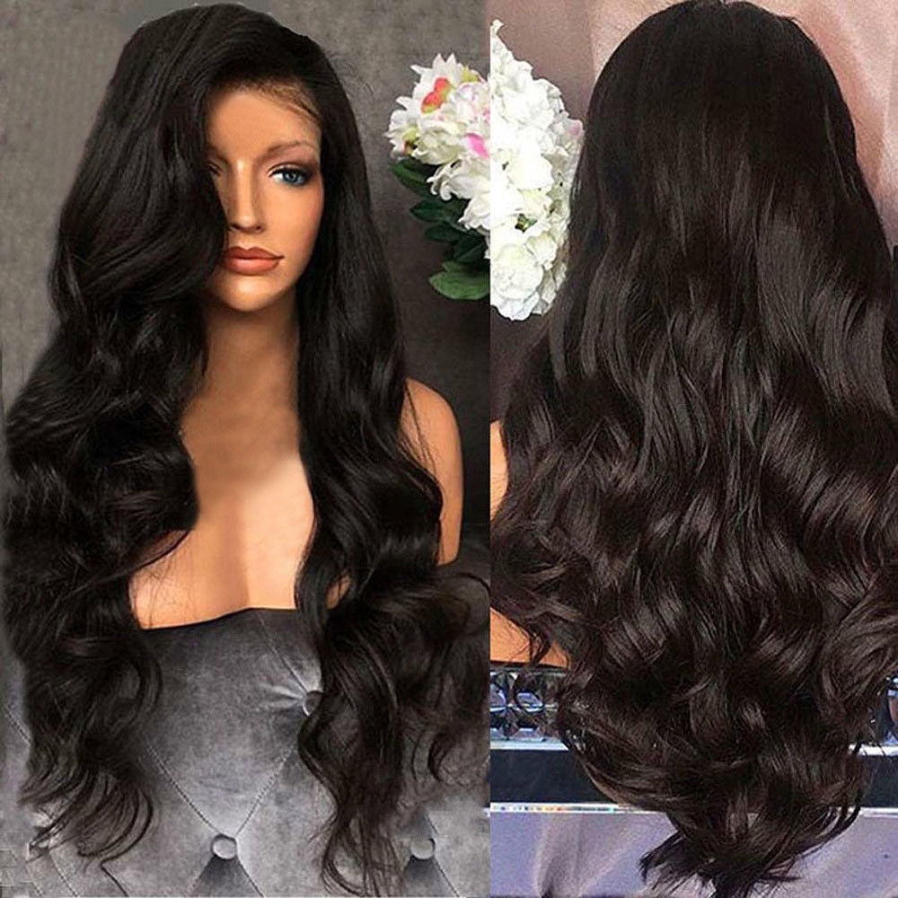 Tgs Black Curly Wavy Brazilian Remy Human Hair Body Wave Wigs