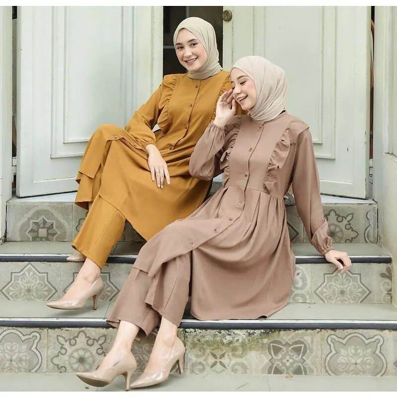 COD / ONE SET ADIRA DAILY SET LONG TUNIK / ONE SET WANITA / BAJU SETELAN MUSLIM