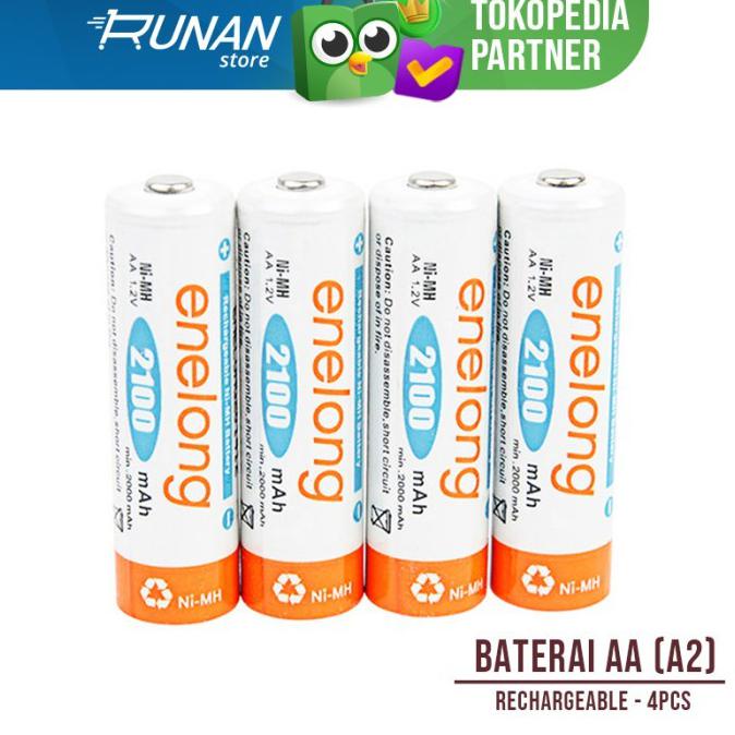 Baterai Cas A2 2100 Mah Batu Baterai Recharger Charger Battery Aa 4Pcs