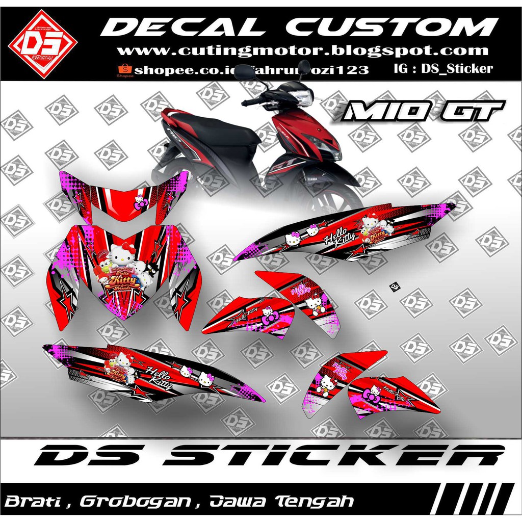 Decal Striping Mio Gt Hello Kitty Fullbbody Shopee Indonesia