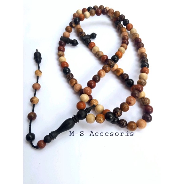 tasbih kombinasi 9 kayu bertuah / tasbih kalung kombinasi  / tasbih muslim kombinasi kayu bertuah