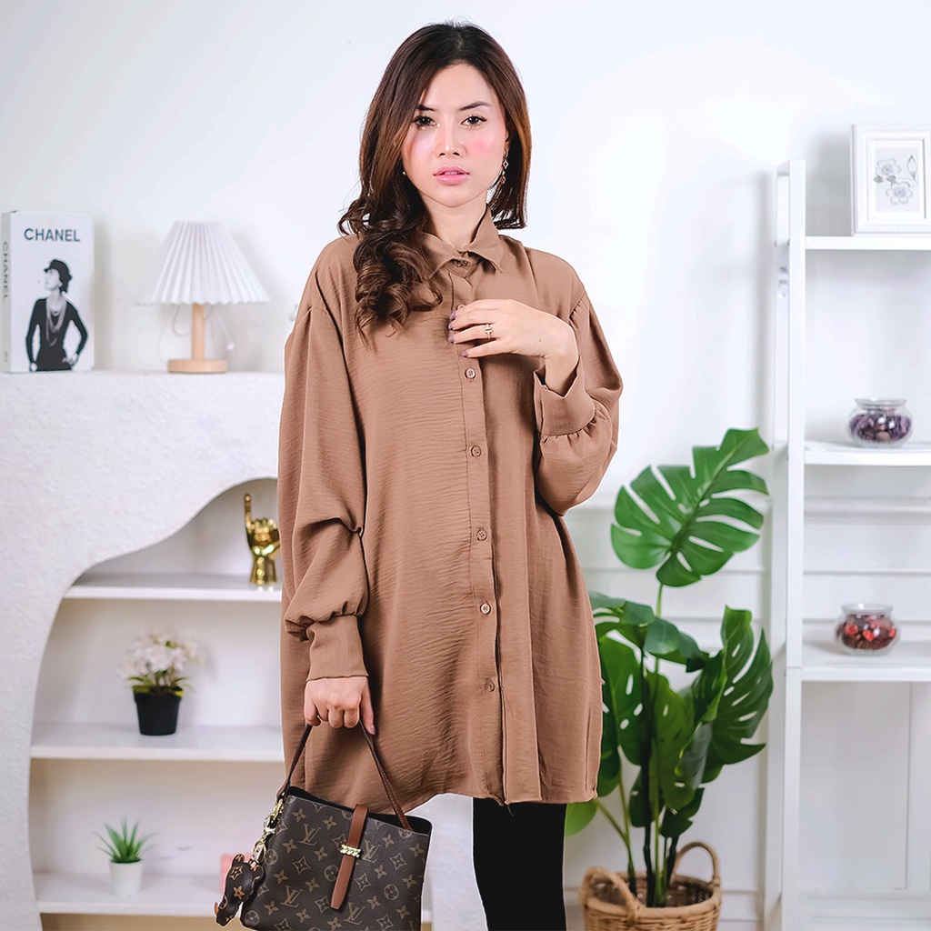 CASHA - ZEC OOTD Wanita Blouse HIYA / Mina CRINCLE Tunik / Tunik Wanita Kekinian / Tunik Wanita Mode