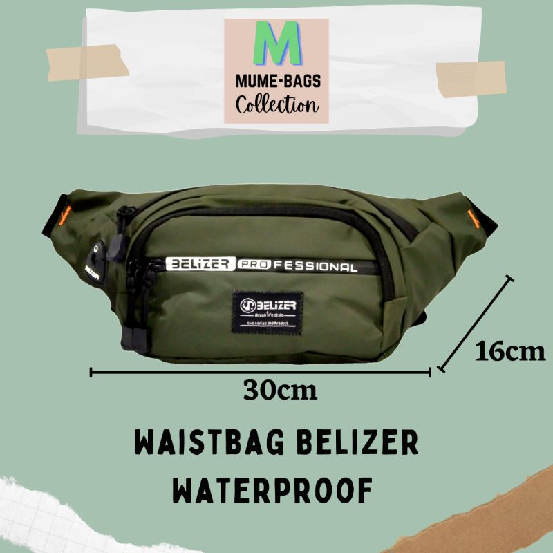 Waistbag Belizer Waterproof Tas Selempang Pria Tas Pinggang Anti Air