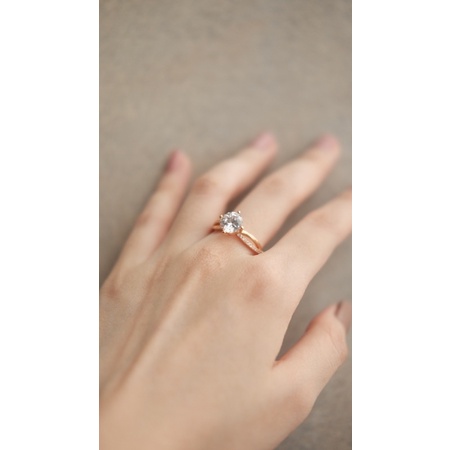 ELLE - Cincin Tunangan Cincin Sterling Silver Ring Titanium Stainless Steel Anti Karat 051