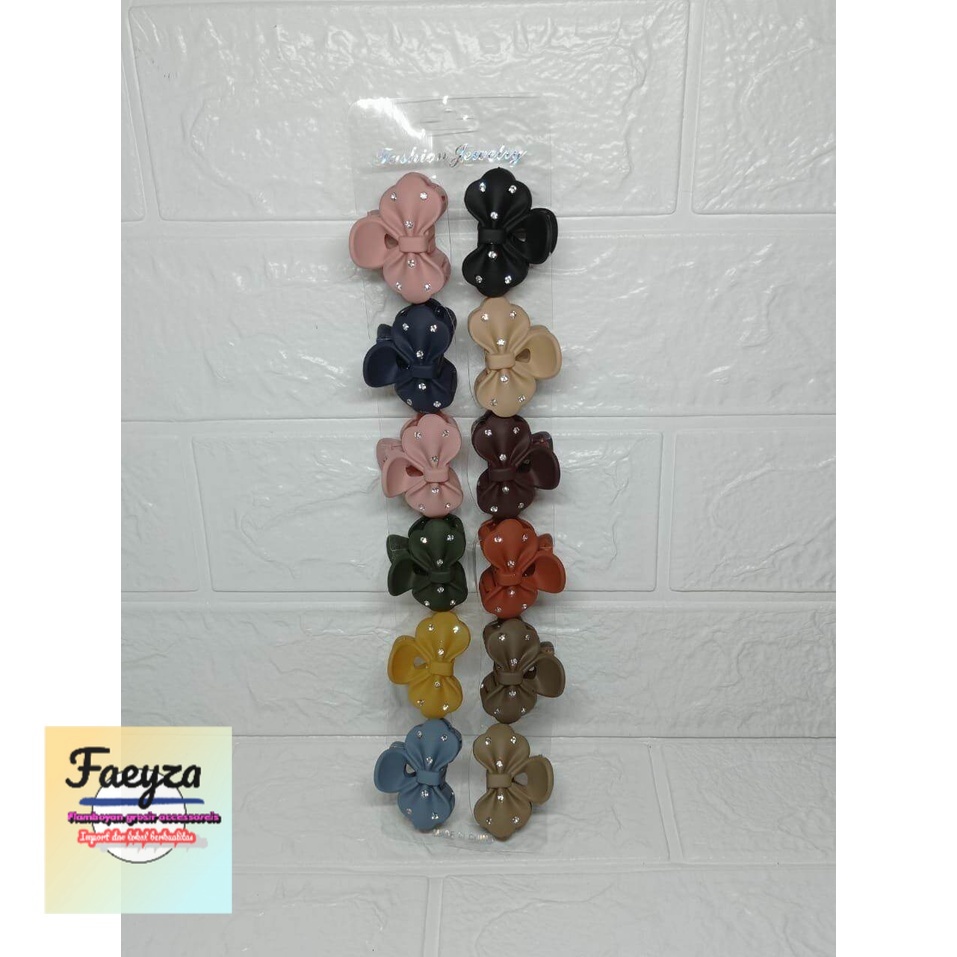 grosir 12 pcs jepit rambut poni doff mata 3.5cm