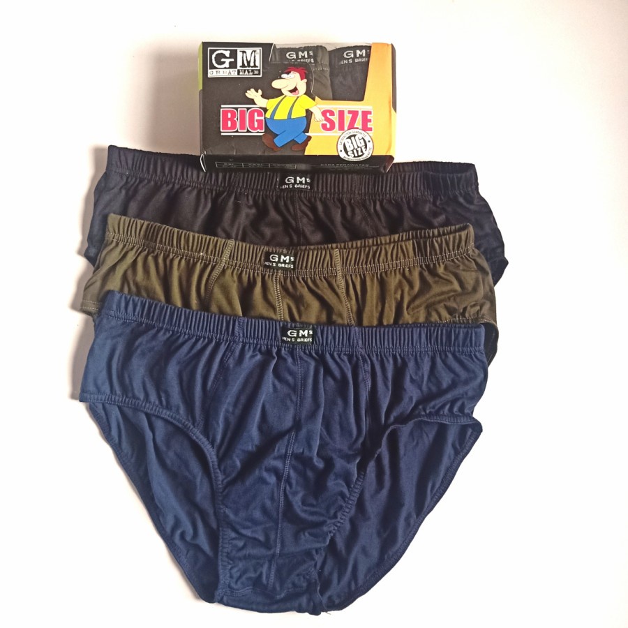 3 Pcs Celana Dalam Pria GM BIG SIZE - Great Male JUMBO - EXTRA LARGE CD Underwear Pakaian Dalam