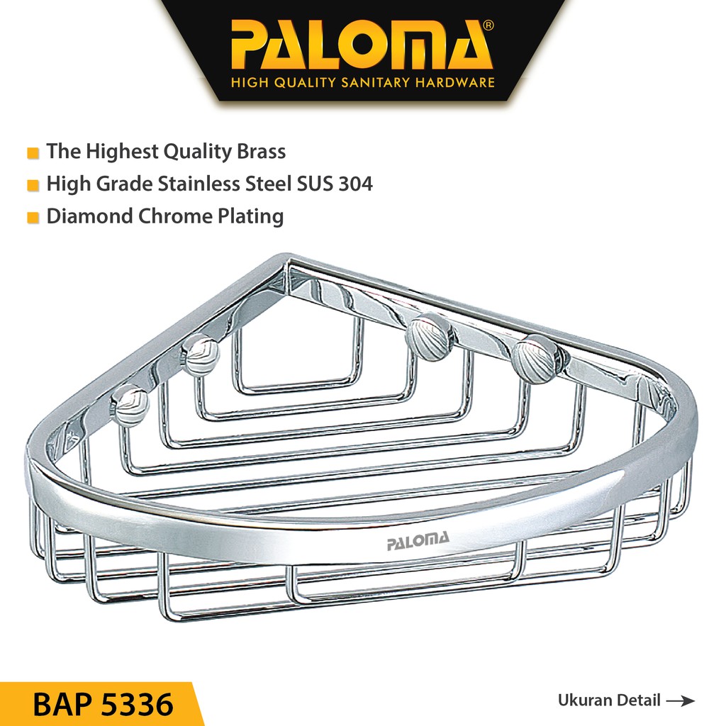 PALOMA BAP 5336 Rak Sudut Tempat Sabun Batang Holder Dinding Mandi
